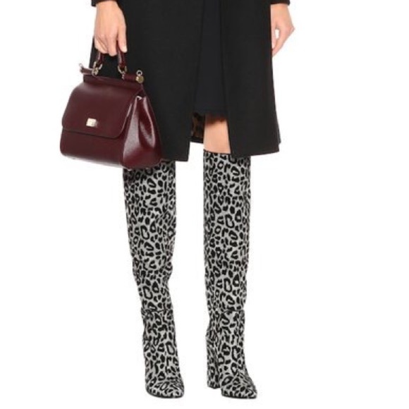 Dolce & Gabbana metallic leopard-print fabric knee boot - Picture 13 of 13